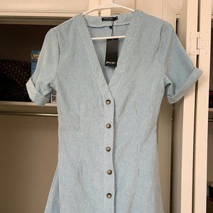Nasty Gal Button Cloud Nine Corduroy Dress